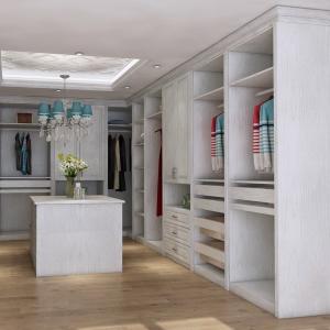 Quality Leminate Corner Walk In Wardrobe Furniture Off White wholesale