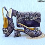 New OEM Ladies fashion Italian shoes matching bag set African women party shoe
