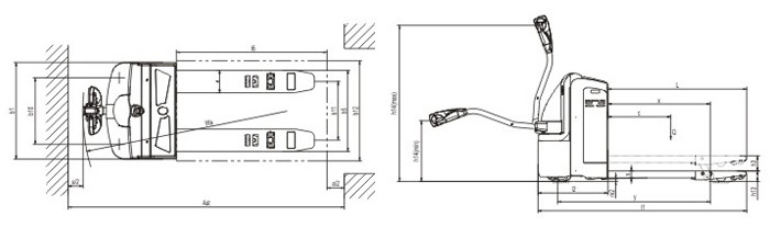 Durable AC Control Walkie Pallet Jack , Low Profile Chassis Electric Pump Truck
