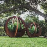 Decorative Outdoor Large Corten Metal Flower Planters For Garden Landscape