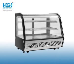 Quality 120L 160W Upright Curved Glass Door Cake Display Cabinet Stainless Steel wholesale