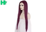 Cosplay Long Straight Hairnet Wig Synthetic Pure Red Color For Women Wave Party
