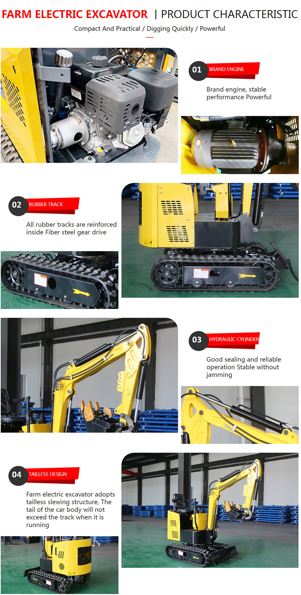 1 Ton Electric Mini Excavators Crawler Small Digger Support Customized Hydraulic Excavator Machine