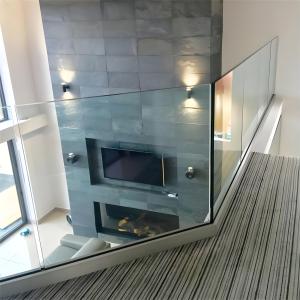 Quality Frosted Surface Aluminum Frameless Glass Fence With Hidden Brackets wholesale