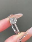Sunflower Lab Grown Diamond Rings Gift Proposal Engagement Wedding Rings