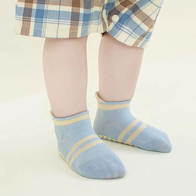 Thin Unisex Kids Cotton Socks Breathable Mesh Anti Slip Ankle Socks