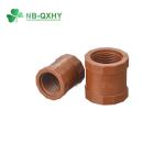 Hot Water Brown Red Pn16 Female Coupling Forged Bathroom Accessories Pph Pipe
