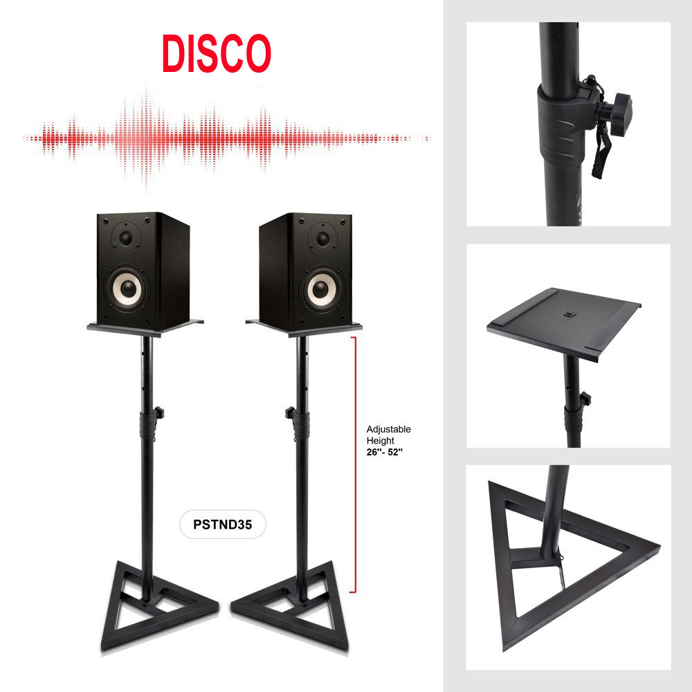 Studio Monitor Speaker Stand Height Adjustable Pair DGS001 960mm -1300mm Height