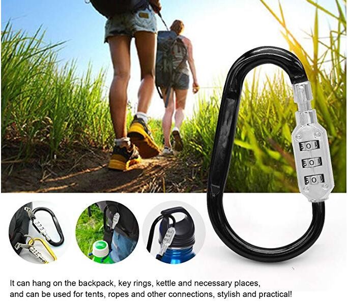 Aluminum Alloy Utility Traveling Bag Luggage Security Carabiner Lock Key Chains