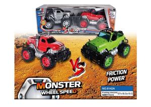 Quality Kids 2 In 1 Friction Powered Toys Jeep Pickup Truck With Big Wheel Multicolor wholesale