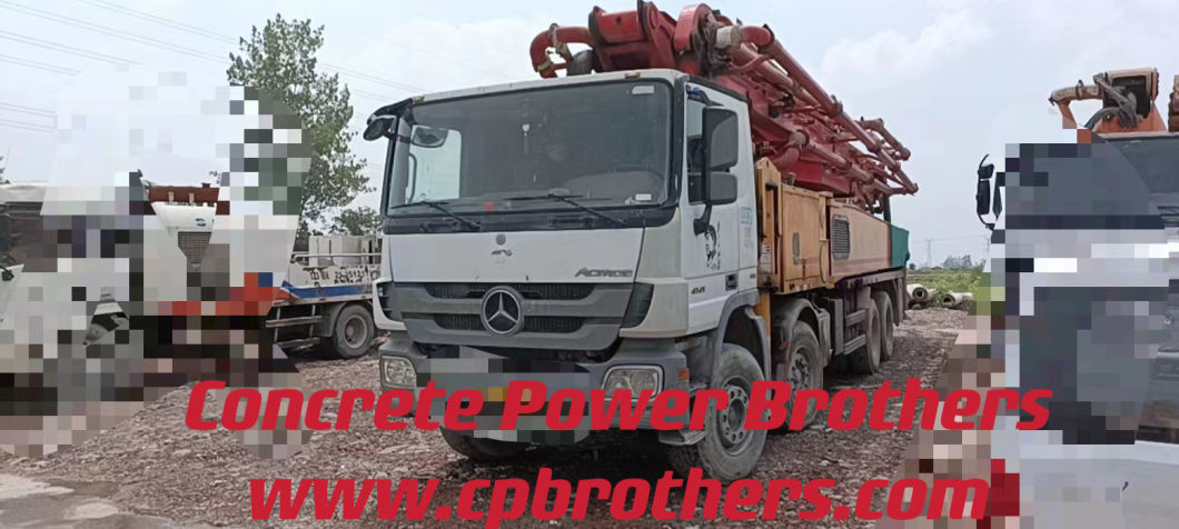 Putzmeister 56m Benz Machinery Concrete Equipment Concrete Placing Boom Pumping Machine Second Hand Truck Mounted Concrete Pump Cost Price