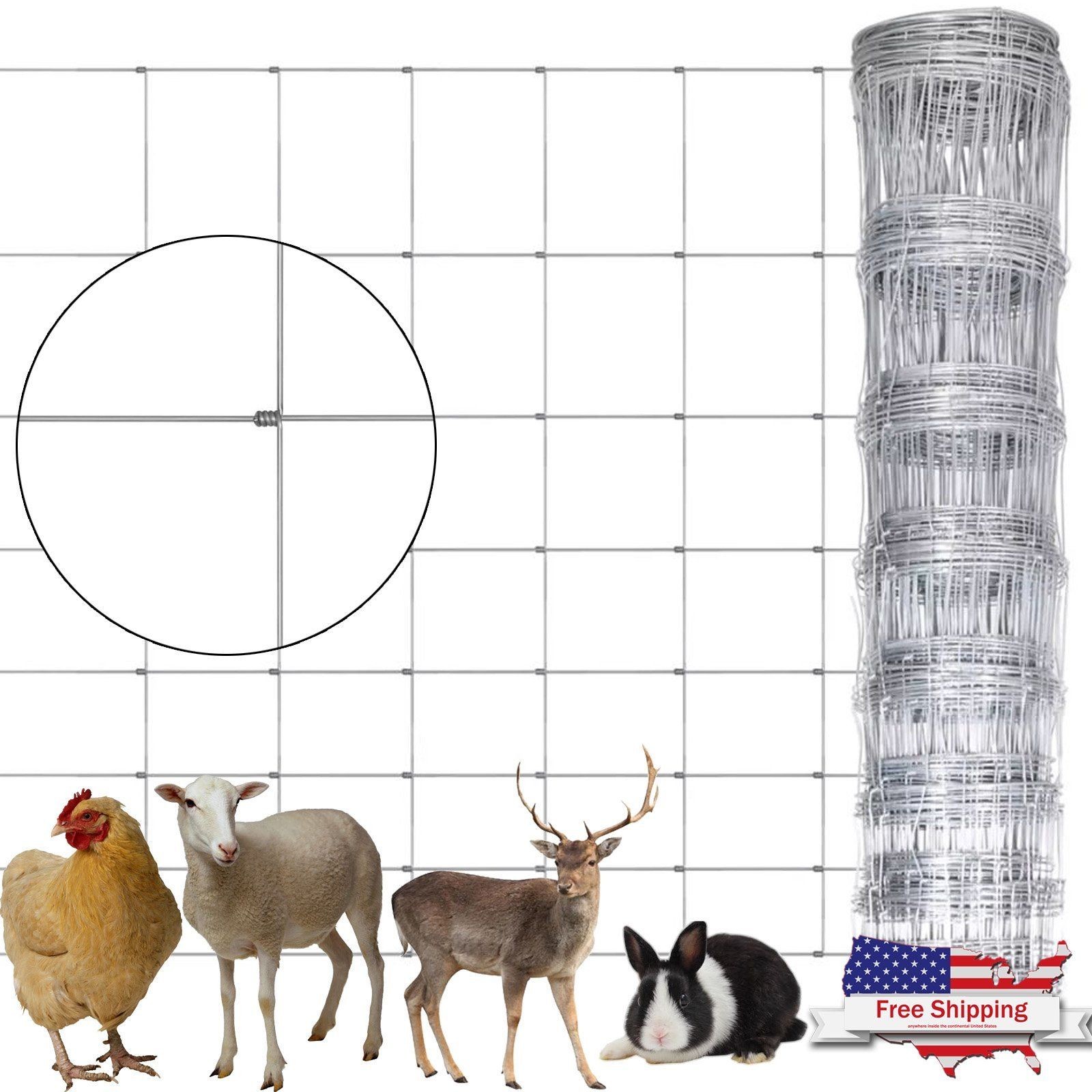 Galvanized Welded Wire Mesh Fence Field Wild Garden Fencing Roll Hardware