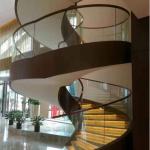 Curved Glass Panel Stainless Steel Upright With Glass Clamps