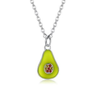 Quality 1.1x0.8cm 5A 17.7'' Pear Shaped Pendant Sterling Silver Jewelry Necklaces 2.9g wholesale