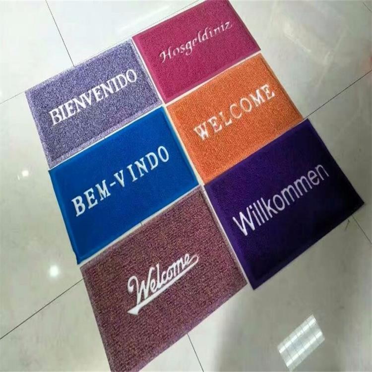 WELCOME pattern spaghetti pvc level loop door mat