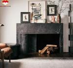 Modern Black Marble Fireplace for Villa Living Room Decoration in European Style