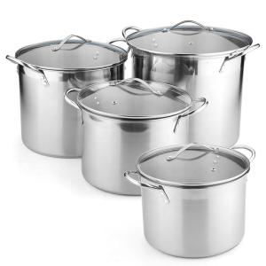 Quality Good Selling Silver Large Capacity Cookware Stew Pots Cooker SS 304 Cooking Pots With Binaural Handle wholesale
