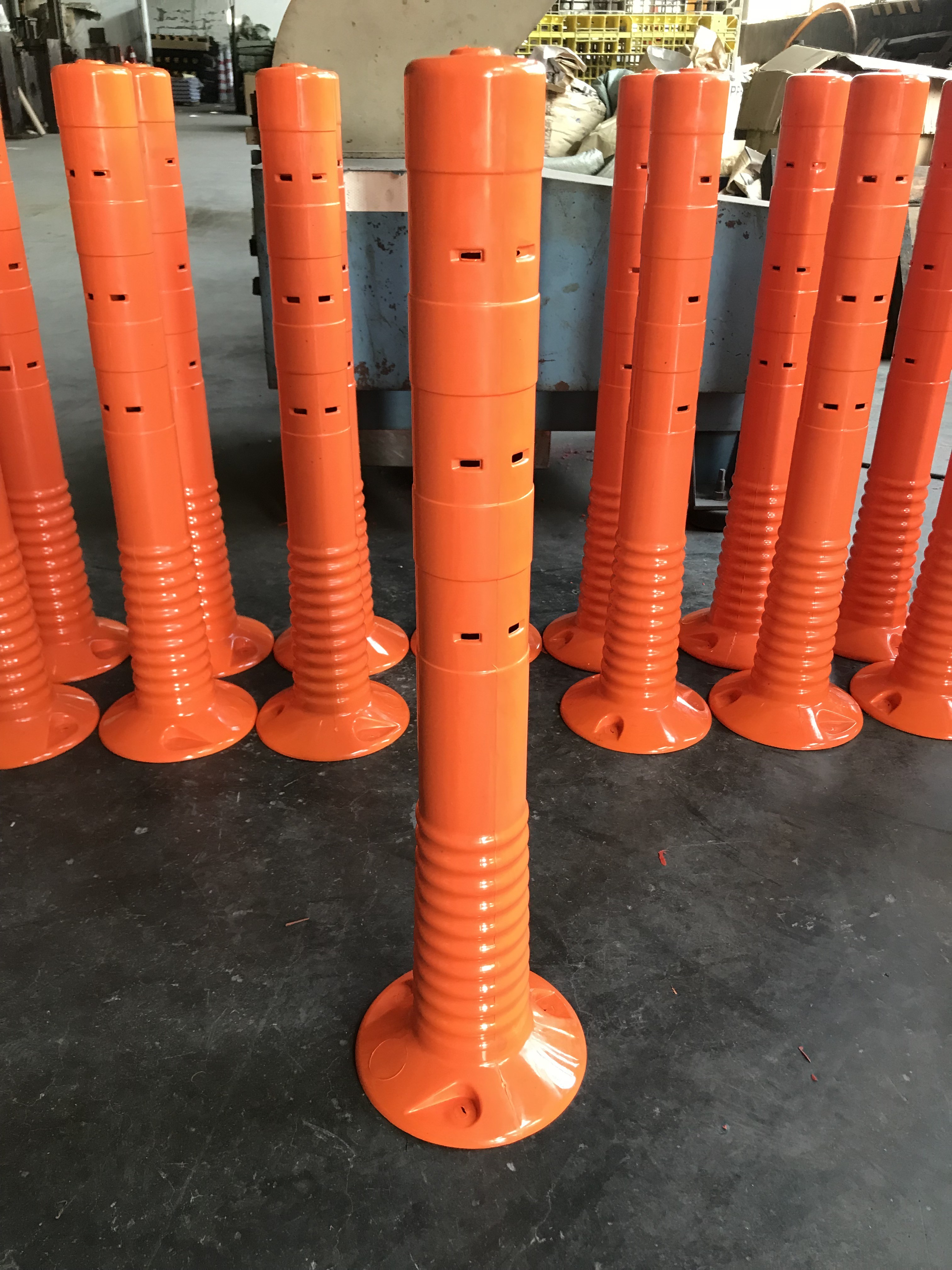 Warning Spring Post PU 750mm Orange Flexible Traffic Bollard Reflective Delineator Post