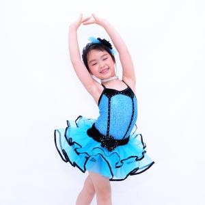 Quality Back Cross Straps Kids Dance Clothes Black Edge Double Layer Skirt For Solo wholesale