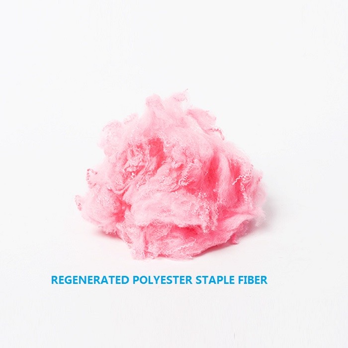 Industrial Recycled Polyester Fiber / Cherry Blossom Pink Polyester Raw Material