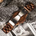 Male Elegant Walnut Wooden Quartz Watch High Quality Sporty Type 1010-3