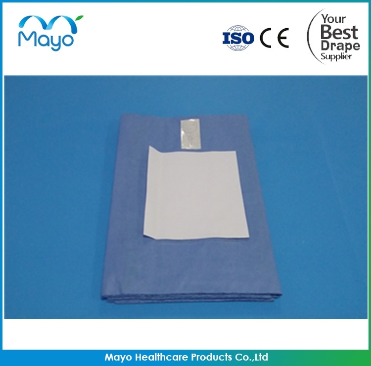 MAYO SMS Ophthalmic Drape With Pouch Surgical Eye Drape Blue