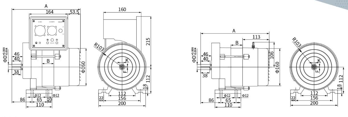 2KW Dynamo With Control Panel High Output Alternator High-Effency Key Shaft 19.05mm
