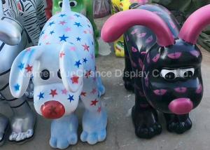 Quality Custom Large Fiberglass Animals Fiberglass Dog Statues With Different Logo wholesale