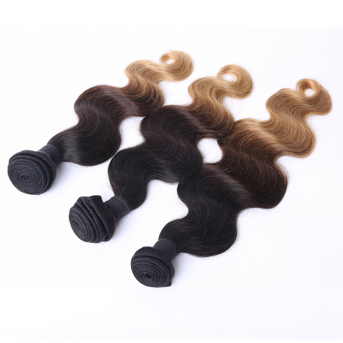2017 Fashion 8A Grade Thick Hair Ombre 3 Color Body Wave Brazilian Remy Hair Bundles