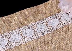Quality White Double Waves Edge Chemical Guipure Lace Trim With Scalloped Lace Borders wholesale