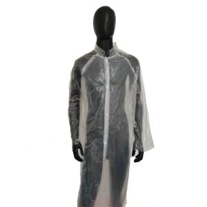 Quality wholesale polyethylene lab coat disposable Plastic Visitor coat/Pe Lab Coat water proof wholesale