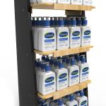 Supermarket Wood Display Rack For Facial Cleanser Skin Care Product