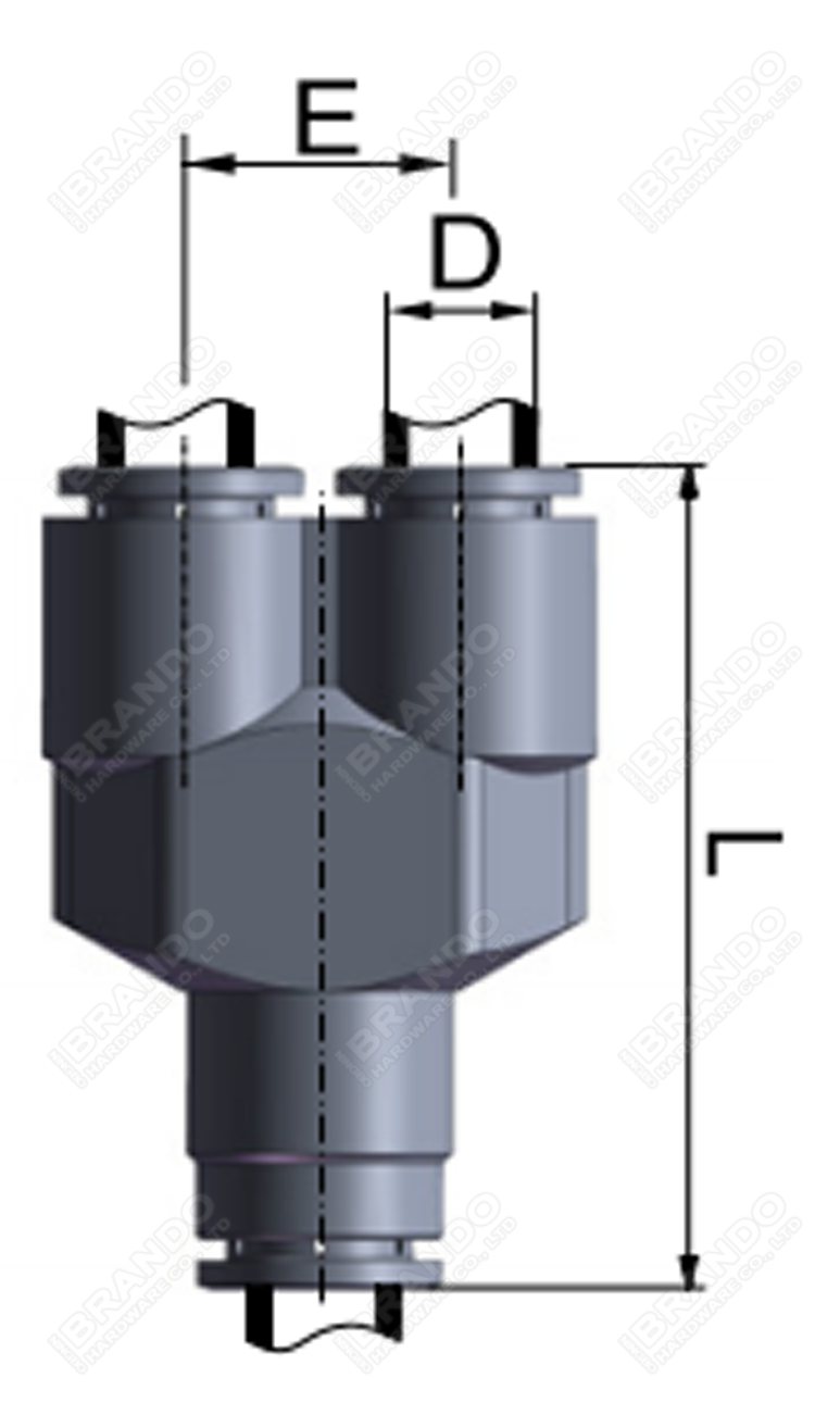 Union Y Brass Push In Pneumatic Pipe Coupling 1/8'' 1/4'' 3/8'' 1/2''