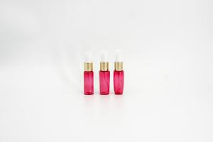 Quality 20ml Skincare Sample PET Plastic Spray Bottle Red Hexagon Bottom wholesale