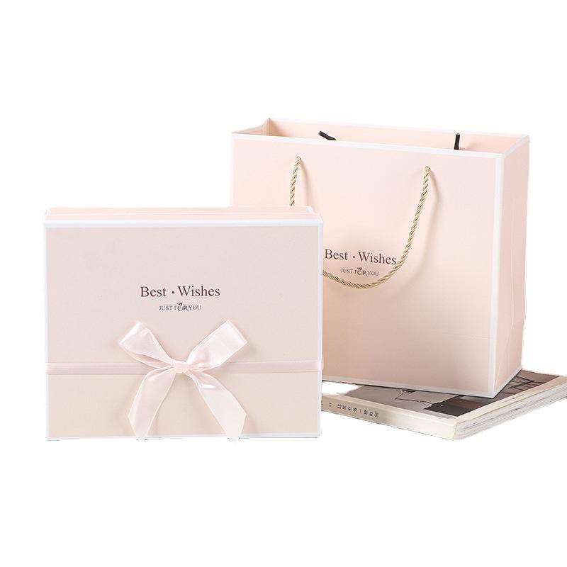 Others Custom Printed Cardboard Rigid Hardbox Magnet Lid Paper Box Packaging With Ribbon