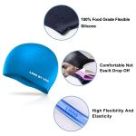 Unisex Adult Swim Latex Free Triathlon Cap Blue Yellow Orange Color
