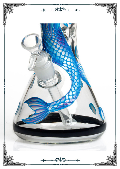 PHOENIX STAR 7MM Beaker Glass Bong Smoking Water Pipe Mermaid Facing