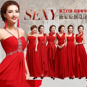 Quality Red Chiffon One Shoulder Floor Length Gorgeous Evening Dress TSJY123 wholesale