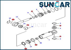 Quality Dozer Tilt Cylinder Seal Kit 707-98-43620 Hydraulic Seals Komatsu Repair Parts wholesale