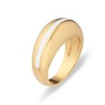 Wholesales 18K Gold Plated Stripe Pink Enamel Dome 925 Sterling Silver Women's