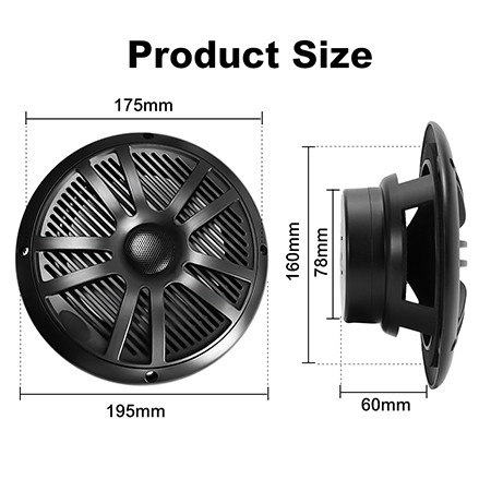 6.5 Inch 2 Way 120 Watt Waterproof Coaxial Speaker With LED Ceiling Music Systems Loudspeaker Marine Boat Car Audio System