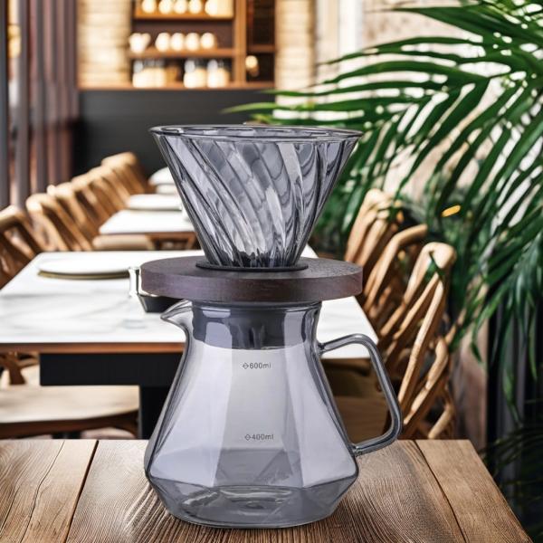 400ml High Borosilicate Glass Espresso Pour Coffee Server Heat Resistance