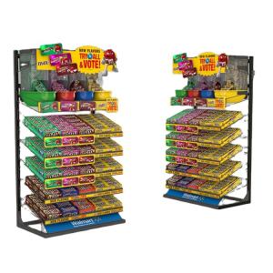 Quality Candy Point Of Sales Displays Store Snack Display Rack With Removable Metal Trays wholesale