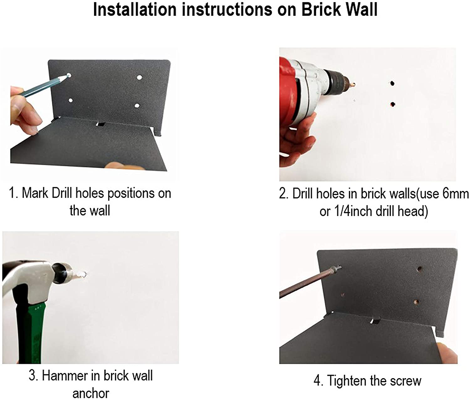 ISO9001 Rohs CE Wall Mounted Book Shelf for Hanging Books in Bedroom Bathroom Kitchen