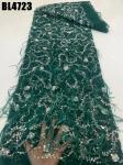 Popular red 3d feathers lace tulle net sequins lace dress french fabric wedding