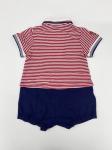 Summer Strips 2 Piece Outfits Baby Boy Collared Polo