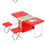 Two Wheeled Collapsible Handcart Picnic Folding Table