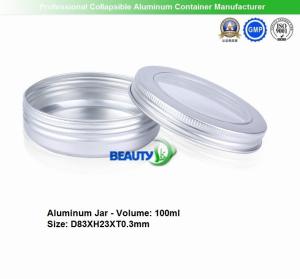 Quality 100ml Empty Cosmetic Cream packaging Aluminum jars with clear Windows wholesale