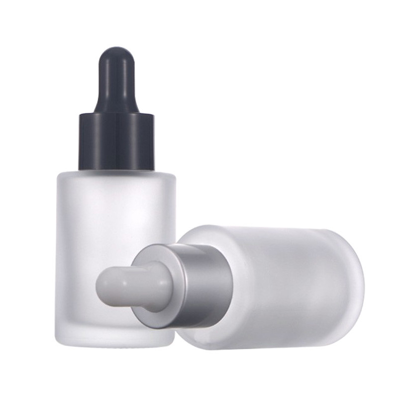 Round Amber Glass Cosmetic Serum Essential Oil Bottle 15ml 30ml 50ml