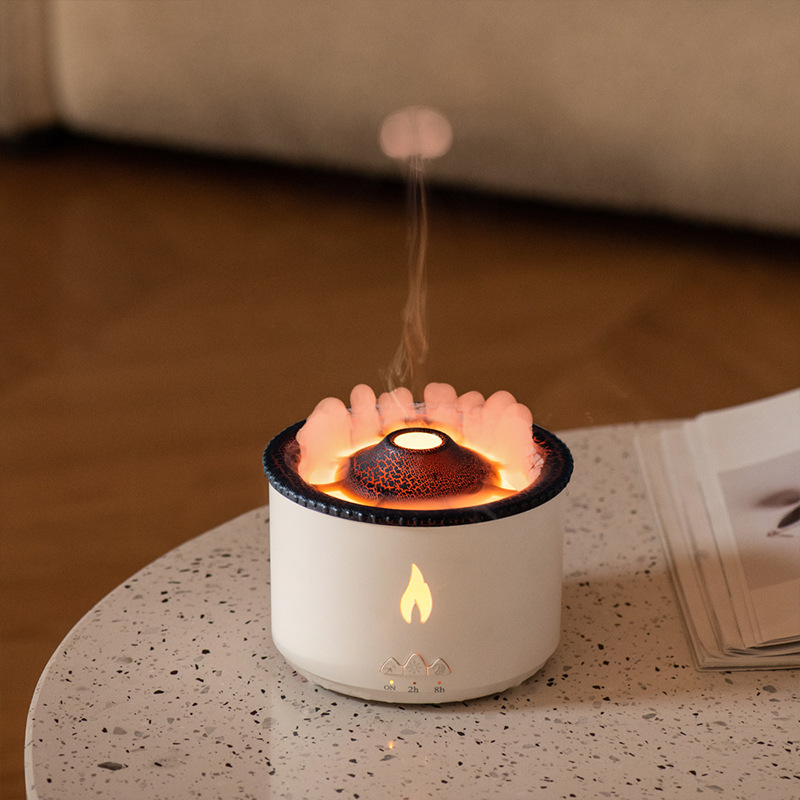 New Upgrade Simulation Blue Flame Volcano Aromatherapy Diffuser 360ml Jellyfish Mist Air Humidifier for Home Office Spa